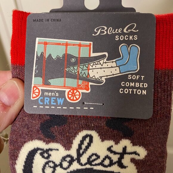 Blue Q "Coolest Guy on the Conference Call” Crew Socks Mens 7-12 Funny Work Gift - Picture 2 of 4